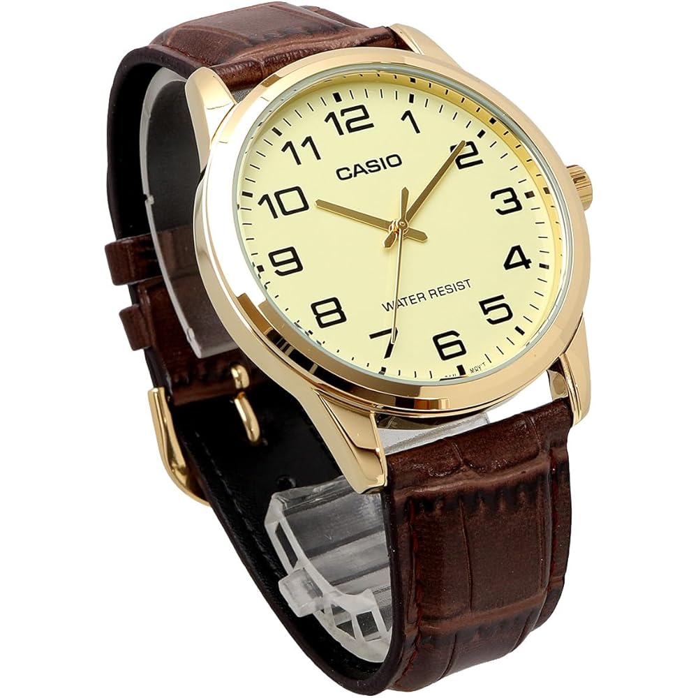 Casio MTP-V001GL-9B Аналоговые кварцевые мужские часы Золотой Кремово-желтый Повседневный стиль