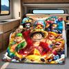 Плед с принтом Luffy из One Piece, высококачественный ворсистый плед, теплый и мягкий, подходит для диванов, кроватей, походов и офисов.