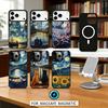 Чехол для телефона V-Van G-Gogh Звездная ночь Для iPhone 17,16,15,14,13,12,Pro,Max Для Magsafe Магнитная беспроводная зарядка