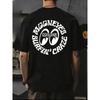 Футболка MOONEYES Streetwear из следующих материалов. Декоративные надписи «ЛУНА» и «БЕЗУМНЫЙ ПЛАВНИК БЕЗУМНЫЙ» Создают Стильную Уличную Атмосферу