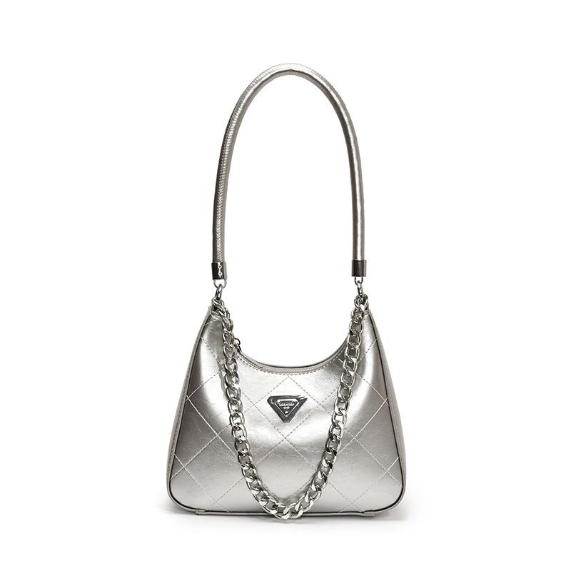 Высококлассная модная сумка-цепочка с ромбами, женская новая текстурированная сумка на плечо, универсальная сумка под мышкой