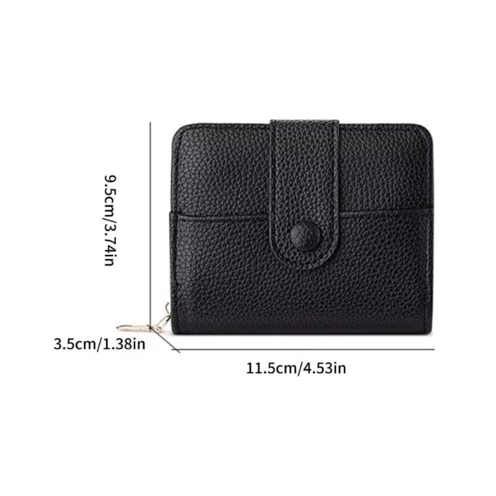 Pu Leather Women Short Wallet Lychee Pattern Bank/ID/Credit Card Holder Business Purse  Outdoor