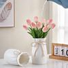 Пластиковая Ваза с Искусственными Цветами - Декор для Гостиной Имитация Керамического Орнамента