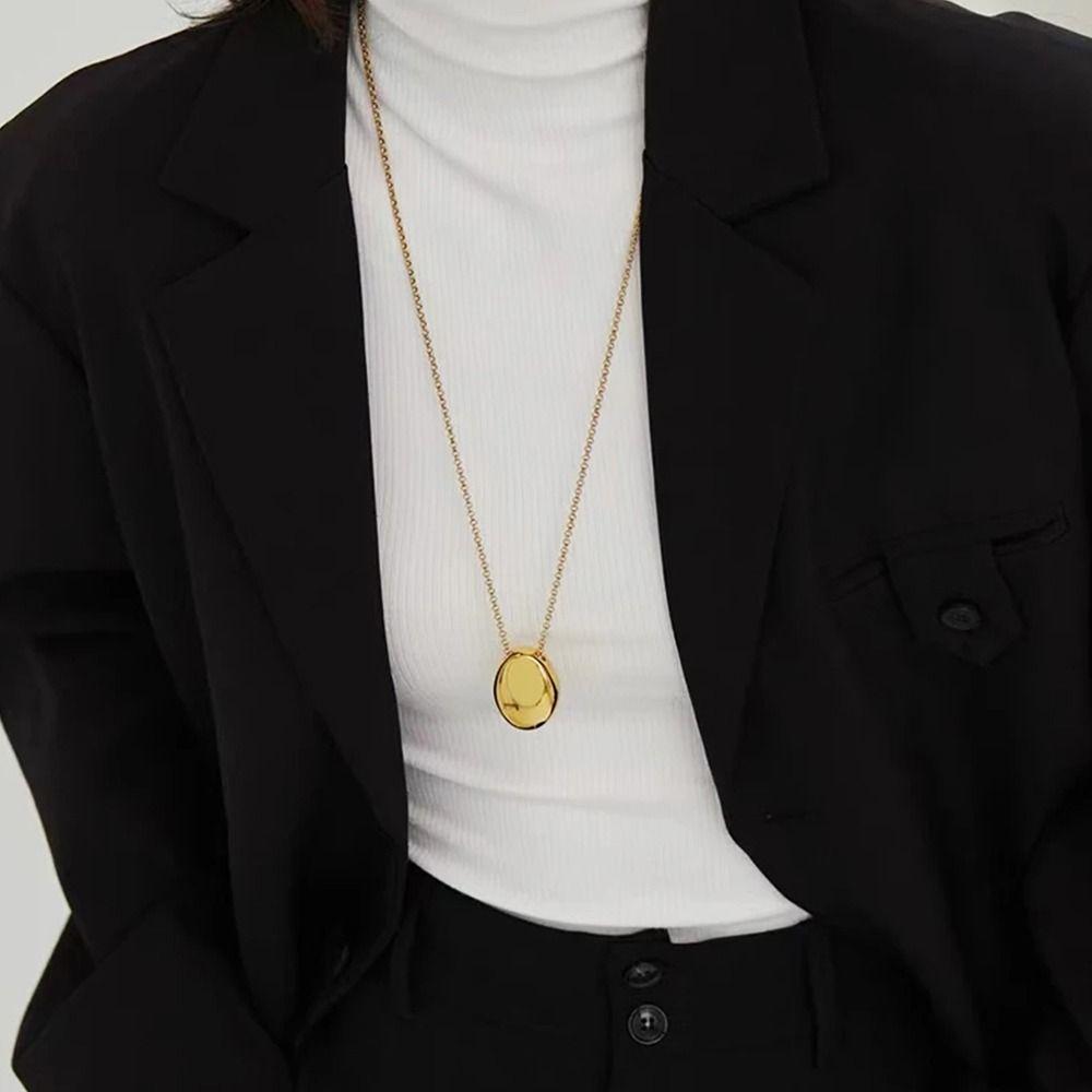 Матовый металлический свитер цепочка тонкая цепочка одежда кулон элегантный воротник украшение женские подарки