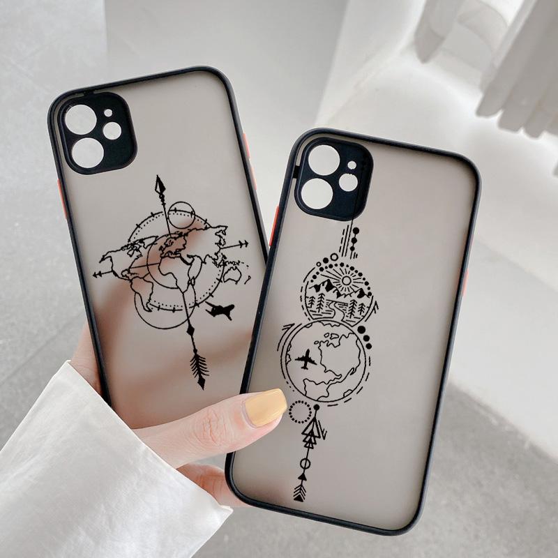 Чехол для телефона с изображением карты мира и самолета для iPhone 16 15 13 14 11 12 Pro Max 7 8 Plus SE2 X XR XS, задняя ударопрочная крышка