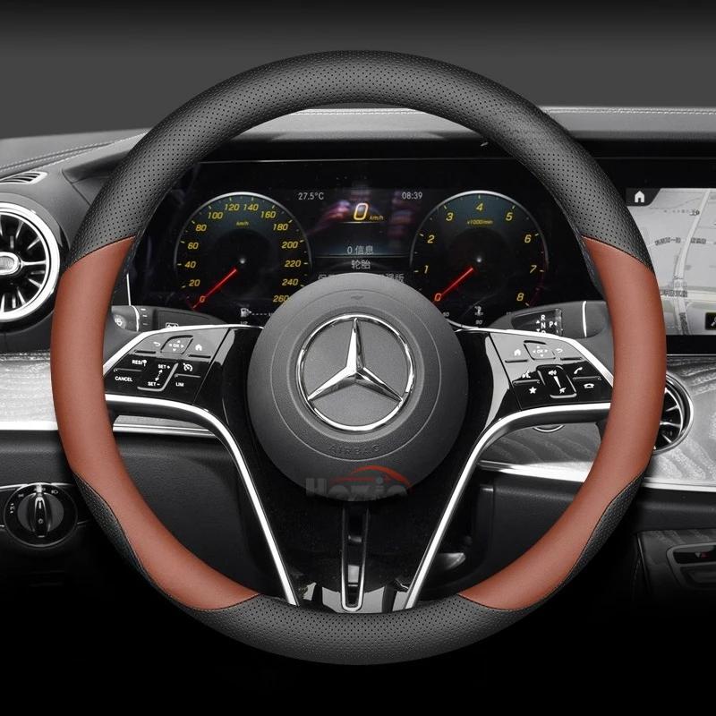 Leather Car Steering Wheel Cover for Mercedes-Benz S GLE GLE GLC E GLA 250e 300e 500e 600e 350e 450e 400e eSprinter Accessory BH1