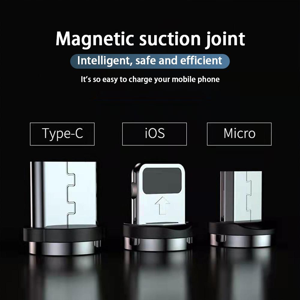 3A светодиодный магнитный USB-кабель для быстрой зарядки iPhone, кабель типа C, магнитное зарядное устройство, зарядка данных, кабель Micro USB, кабель для мобильного телефона, USB-шнур