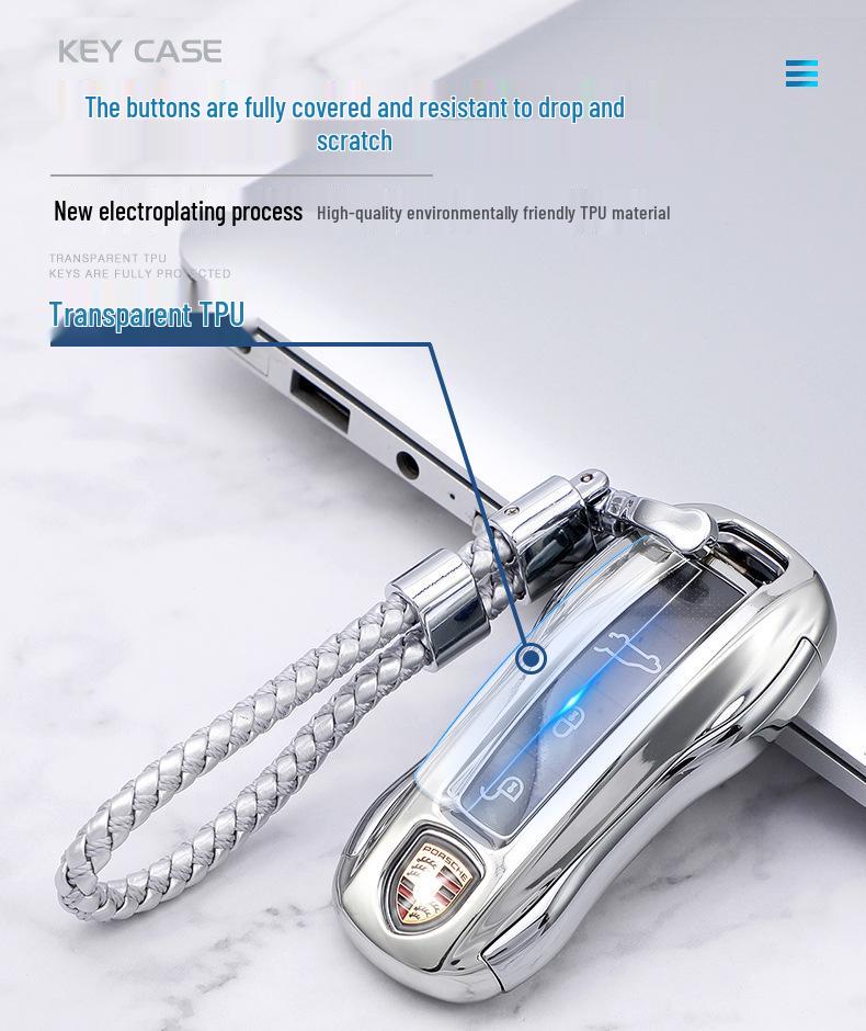 Чехол для ключа Porsche для Cayenne, Macan, Panamera и 718 - Защитный корпус для автомобильного ключа