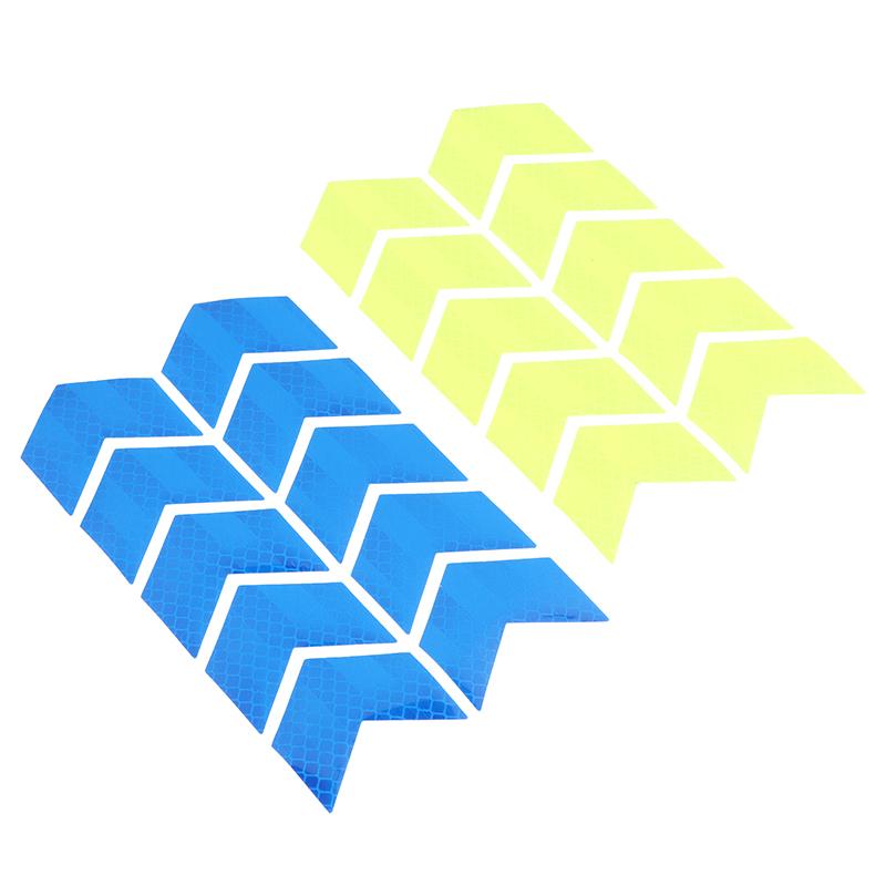 10 шт./комплект Светоотражающая лента-знак стрелки Предупреждающий стикер безопасности для бампера автомобиля, багажника, отражателя, лента-предупреждение, аксессуары для мотоцикла