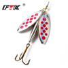 FTK 1PCS/5PCS/10PCS Metal Spinning Stick Sequin Spoon Lure 10.5CM 23g Spinner 10 Colors Fishing Hard Bait Treble Hook Fishing Accessories
