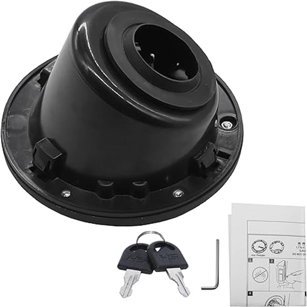 Black Aluminum ABS Fuel Filler Door Cover with Lock Gas Tank Cap for Jeep Wrangler JK 2007-2017 2018 Car Decoration Accessories
