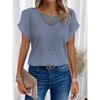 GMXIA Весенне-летняя футболка с короткими рукавами и кружевной вставкой для женщин