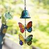 Butterfly Wind Chime Metal Stained Glass Wind Chime Hanging Decoration for Indoor