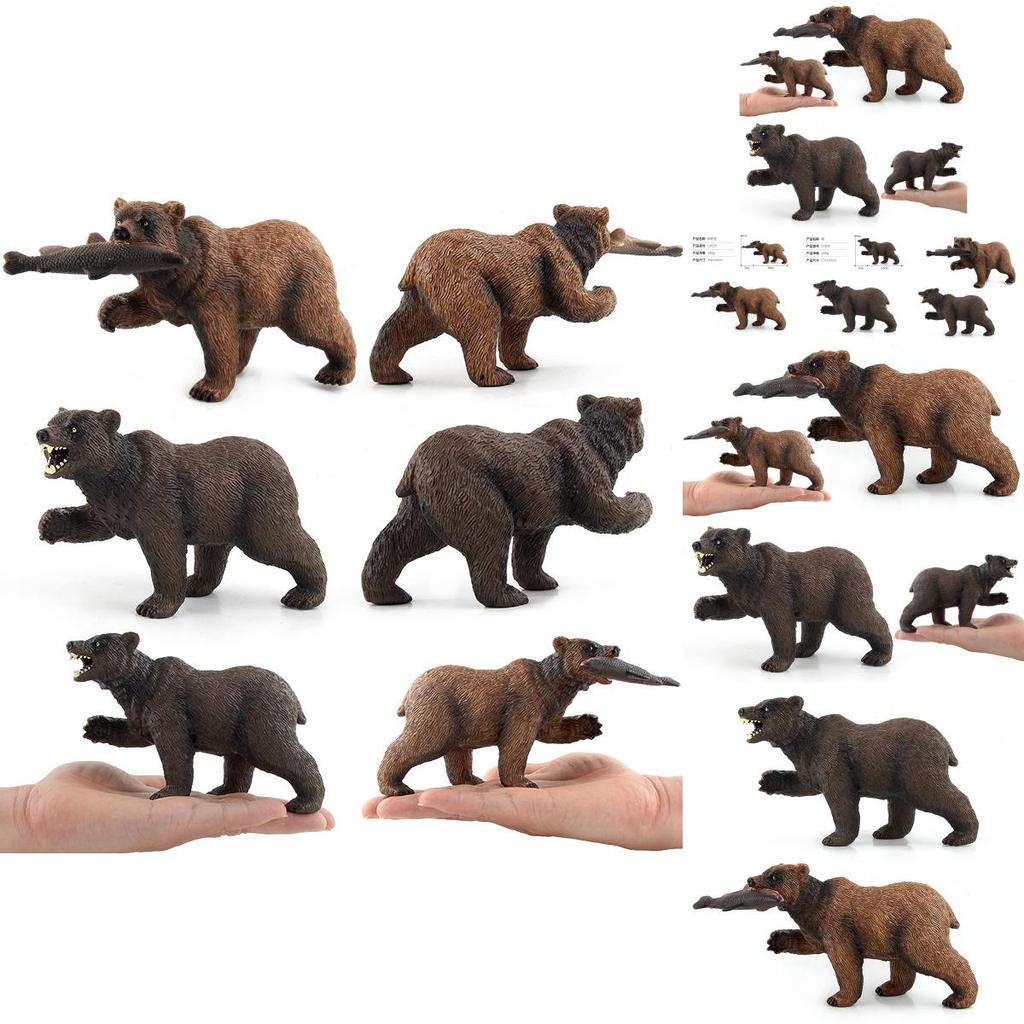 Authentic Forest Animal Figurines Black Bear And Brown Bear Realistic Toy Set