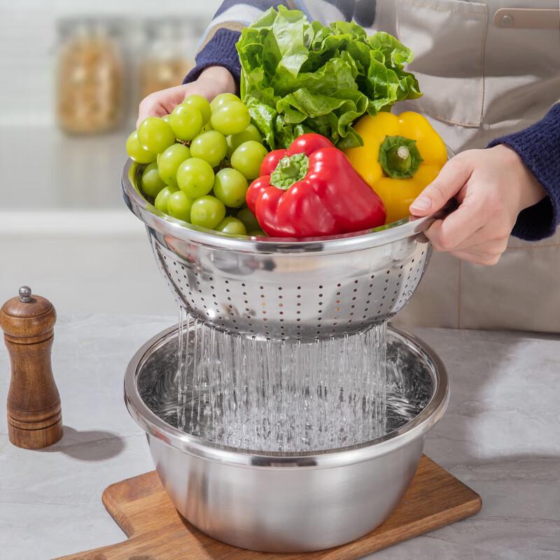 KOBACH Stainless Steel Mixing Bowl and Colander 4-Piece Set