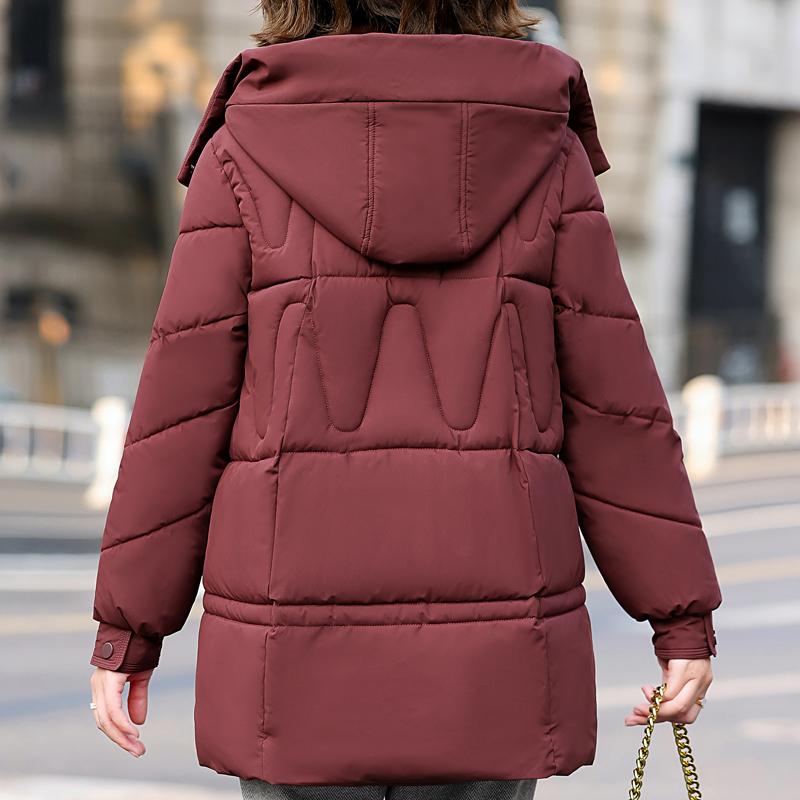 Зимнее пальто Женское с длинным рукавом Верхняя одежда с капюшоном Элегантные свободные толстые теплые женские куртки Зимние парки