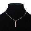 Women Metal Bar Charm Dangle Chain Pendant Necklace