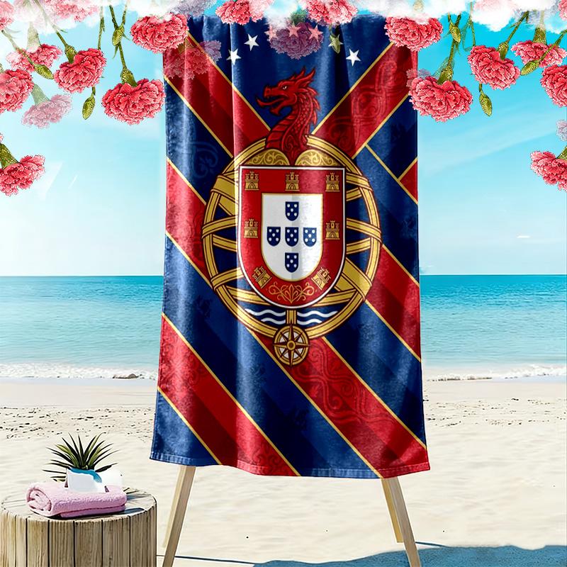 Royal Emblem Fabric beach towel soft Beach towel for vacation photos quick-drying swim towel Outdoor pool towel Absorbent bath towel