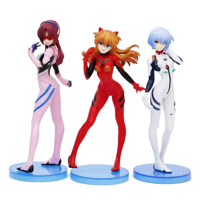 22cm NEON GENESIS EVANGELION Figures Ayanami Rei Action Figure Cake Decorations PVC Model Anime Asuka Makinami Collection Toys