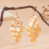 Salircon 2026 Vintage Leaf Drop Long Earrings Women Baroque Gold Color Round Metal Sequin Tassel Earrings Fashion Jewelry Gifts