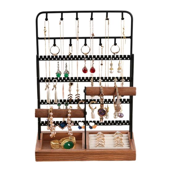 Стойка для украшений большой вместимости, многоярусная, устойчивое основание, серьги, кольца, ожерелья, браслеты