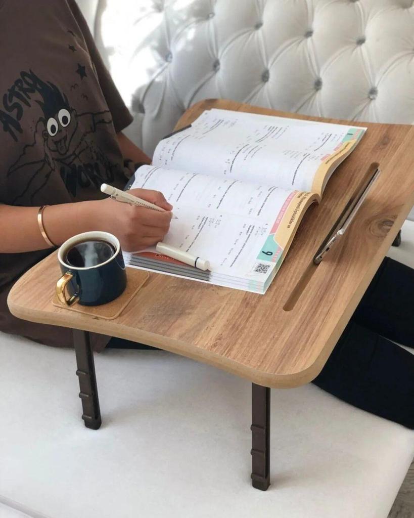 Laptop Stand Study Table with Tablet Phone Holder Breakfast Table Multifunctional Large Size Foldable 60x45