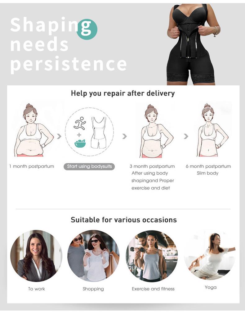 European & American Mesh Abdomen Control Bodysuit - Adjustable Postpartum Shaping Cincher for Women