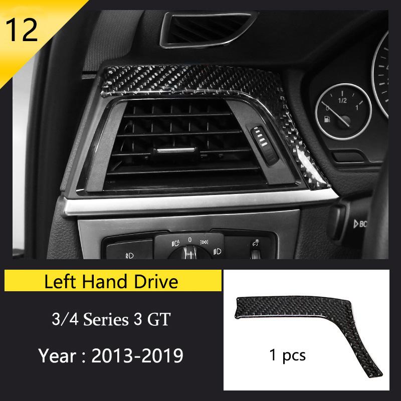 Car Styling Carbon fiber interior button panel Decoration Cover Trim Sticker frame For BMW 3 Series F30 3gt F34 F32 Accessories