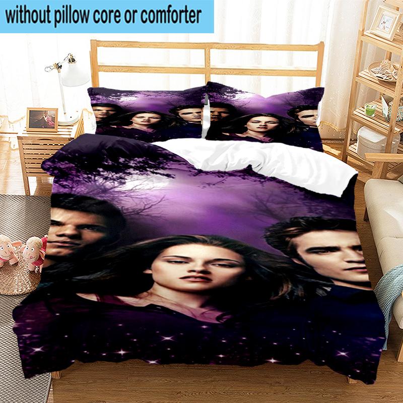 3PCS vampire Saga Romance 3pcs Bedding,Including 3PCS Duvet Cover And 2pcs Pillowcases Perfect for Christmas,Ideal for Bedroom, Dormitory