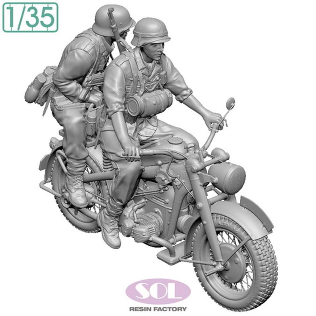 Sol Model Военный мотоцикл KS750 времен Второй мировой войны с двумя членами экипажа, набор для 3D-печати MM878 1/35 Члены, (Мотоцикл)