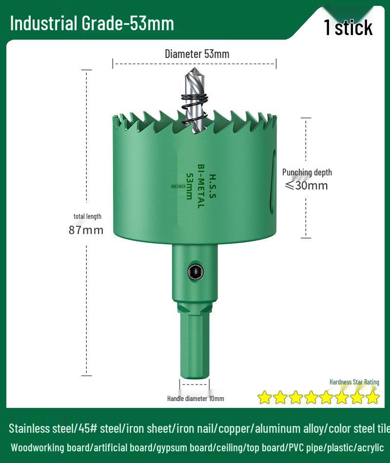 Green Forest Hole Saw Drill Bit for Metal, Wood, Plastic, and Gypsum Board