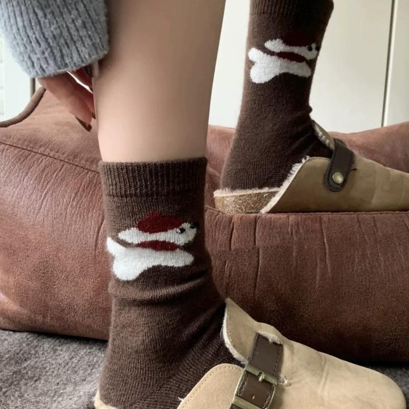 Женские осенне-зимние теплые модные новые носки из щенячьей шерсти с барашковым ворсом