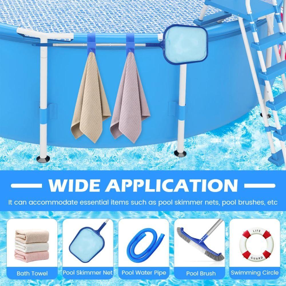 2Pcs Plastics Pool Pole Hanger Heavy Duty Adjustable Pool Brush Hanger Rust Resistant Above Ground Pool Pole Hanger