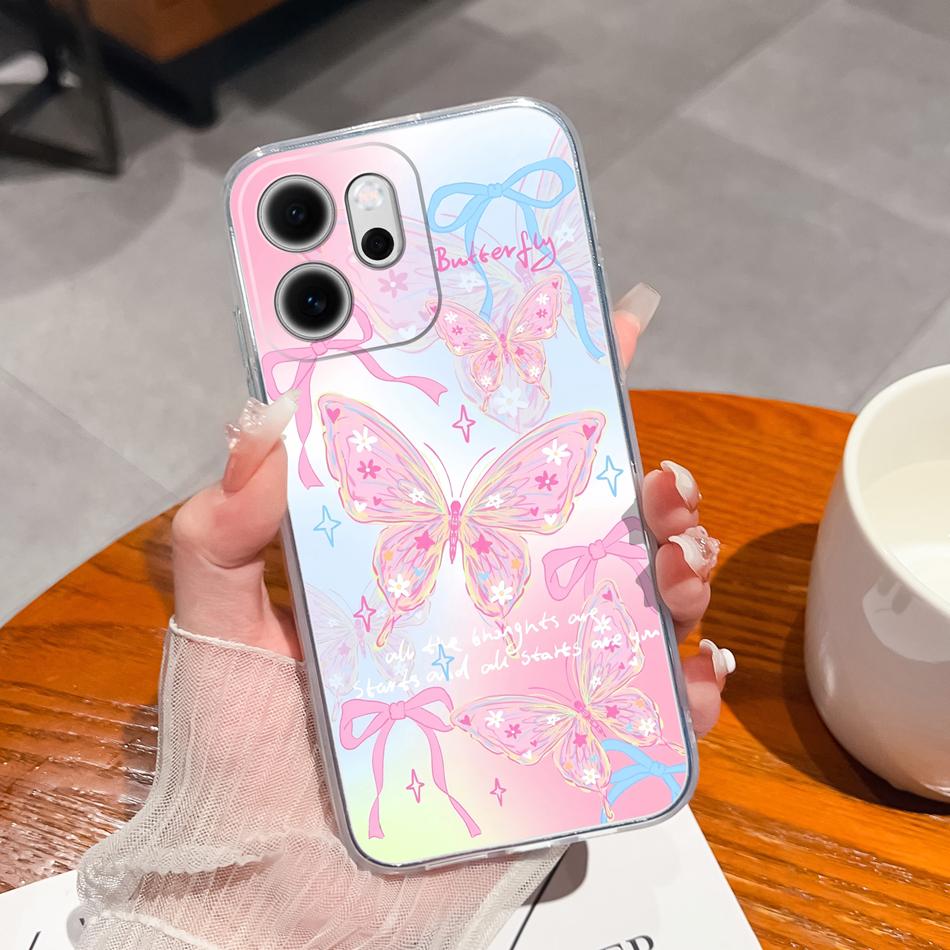 Чехол для телефона Oppo Reno 14F 5G Стильные узоры для отдыха Мягкий силикон ТПУ Прозрачная легкая крышка Для Oppo Reno14 F Чехол