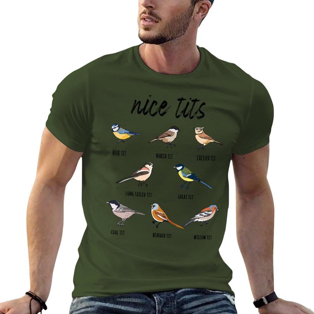 Nice Tits Funny Bird Watching T-Shirt oversizeds shirts graphic men clothes