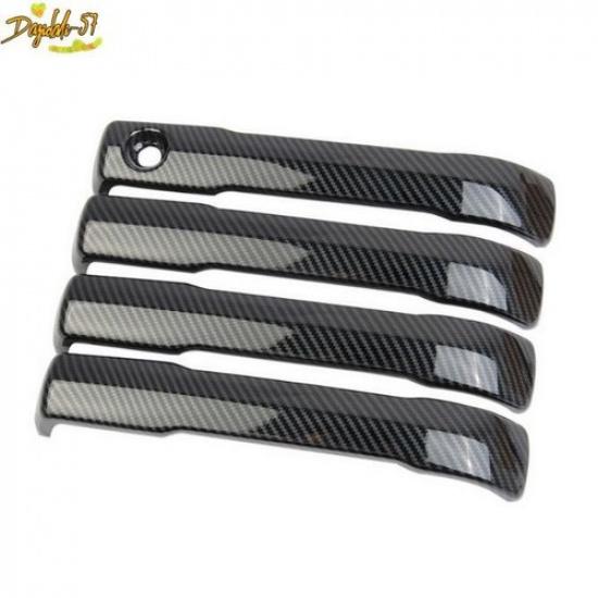 Carbon Fiber Exterior Door Handles Cover Trim Fit For Toyota Tundra -2024