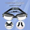 Qilang Adult Unisex Anti-Fog Plated Swimming Goggles with Earplugs