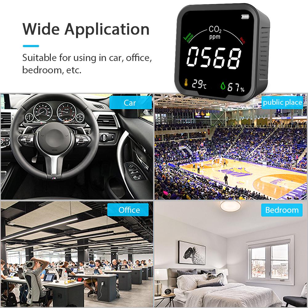 Инфракрасный измеритель углекислого газа 400-5000PPM CO2 детектор качества воздуха температура влажность