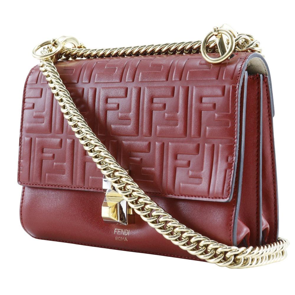 Fendi Мини сумка через плечо Mini canai 8M0381 A417 Красная телячья кожа Женская Б/У