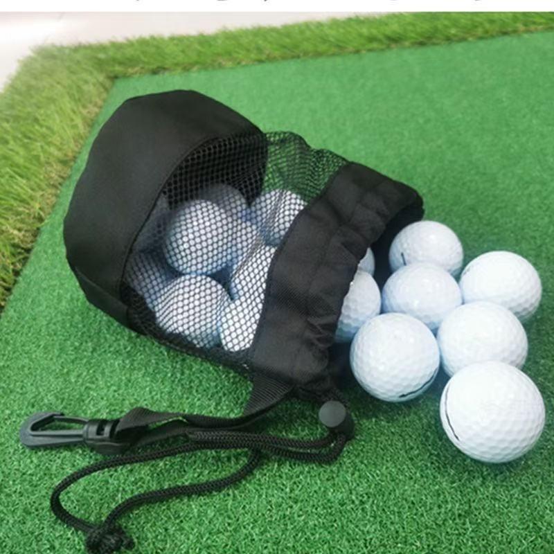 Polyester Golf Ball Storage Bag Golfer Gift Drawstring Closure Mesh Pocket Design Easy Organization Golf Shag Bag Golf Organizer