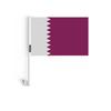 Drapeau - Qatar - 10 Pièces - 14 X 21 Cm - Polyester - Mât En Plastique