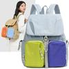 Fashion Woman Backpack 2025 Summer Waterproof Nylon Soft Handle Solid Multi-Pocket Travel Zipper Feminina Splicing Color School Bags Laptop Backpack