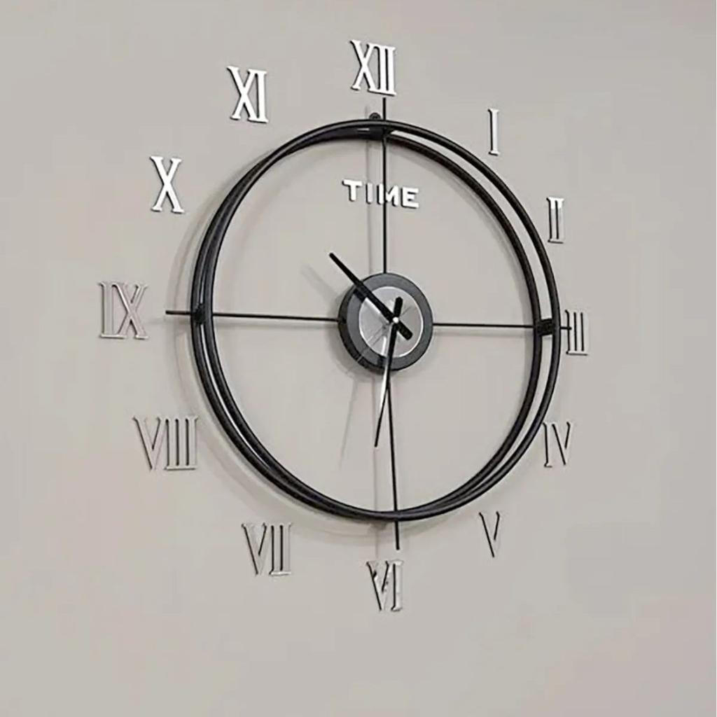 3D декоративные настенные часы с римскими цифрами в скандинавском стиле, металлические настенные часы 80 см, украшение для дома, офиса, гостиной, стены