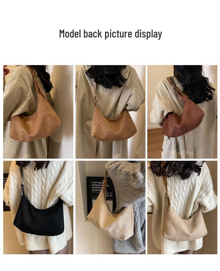 2023 Матовая Ретро Женская Сумка Через Плечо - Большая Вместимость, Универсальная Сумка-Тоут на Осень/Зиму для Поездок на Работу.