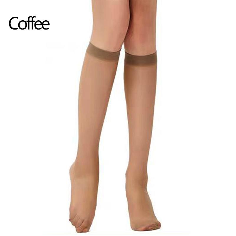 1/2/3/5/6Pairs Black/Flesh/Grey/Coffee Color Calf Socks,Semi Sheer All-match Knee High Socks,Women's Stockings & Hosiery