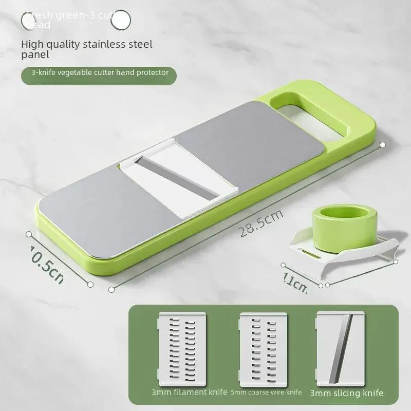 Multi-functional Home Kitchen Slice Cutter No Hands Required Vegetable Slicer Dicer Shredder Storage Organizer Tool