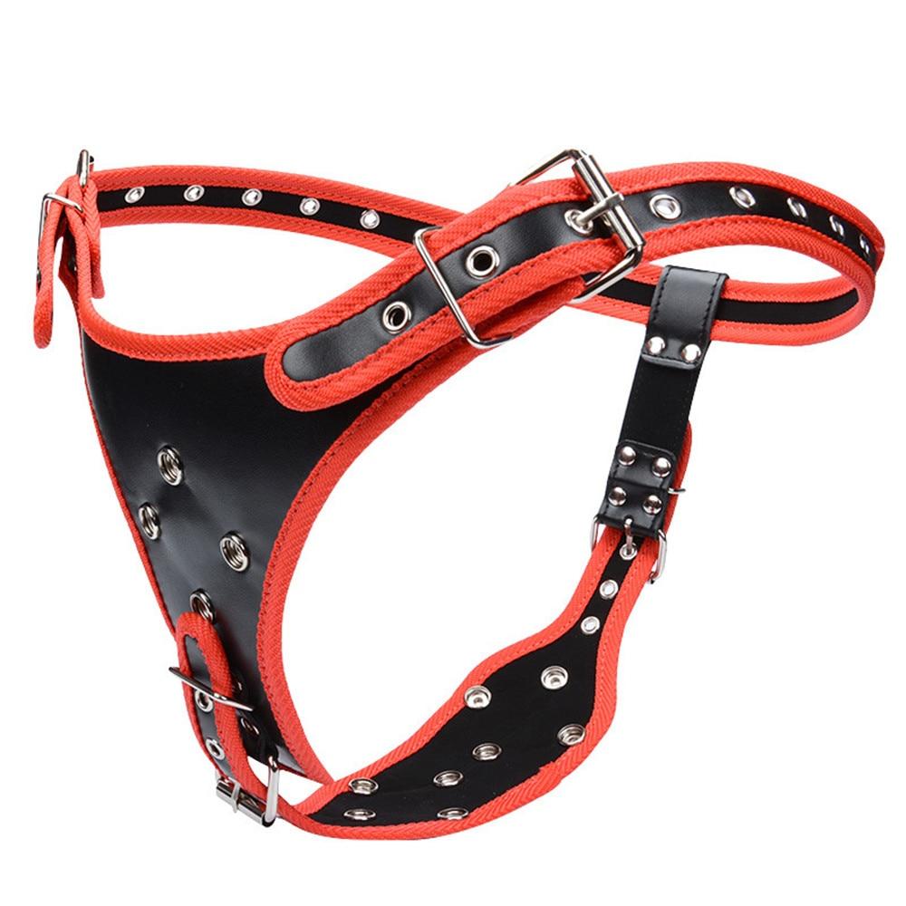 Big Fantasy Harness Triple Dildos Pegging Kit Red Black Strapon Strap Ons