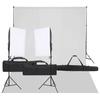 VidaXL Photo Studio Kit with Lighting and Backdrop Photography Light Background System Backdrop Support Kit 3094746