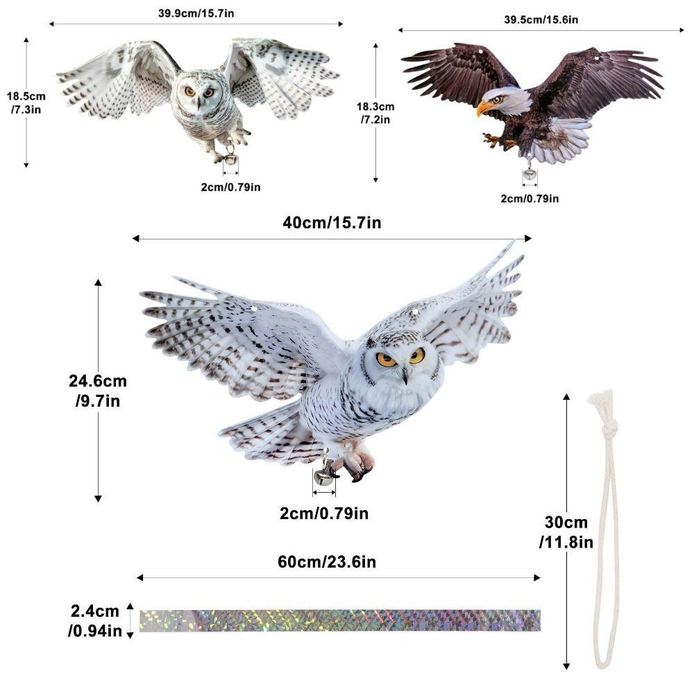 Waterproof Bird Repel Scare Devices Hanging Bird Repeller Durable Owl Artificial Scarecrow  Outdoor