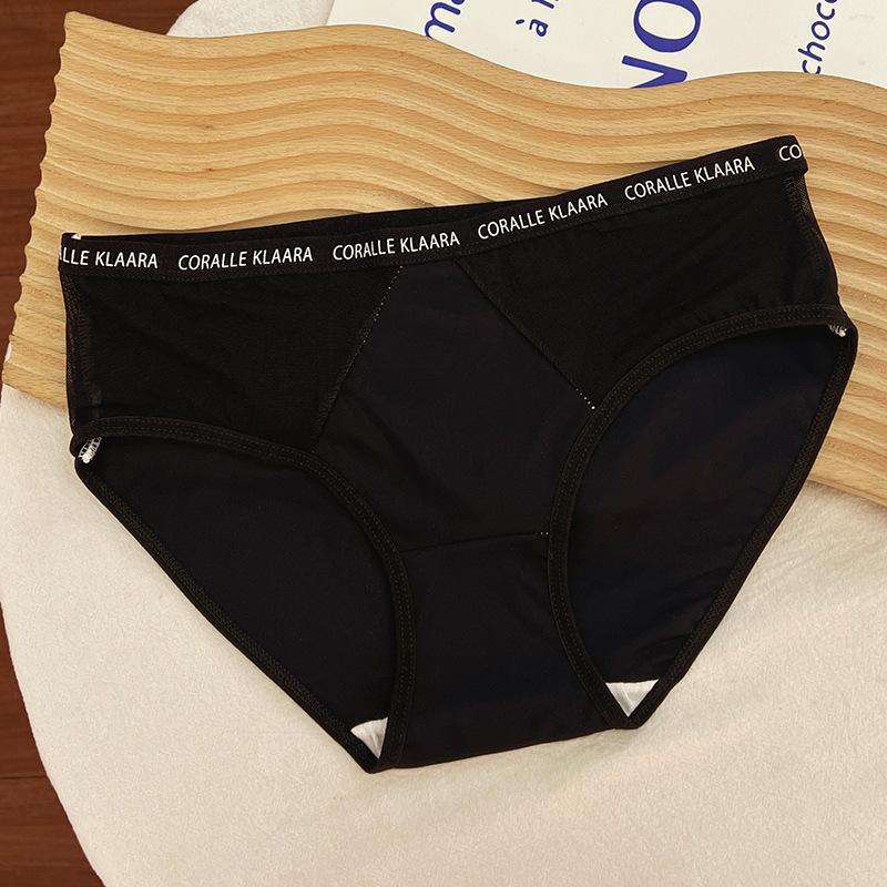 Underwear Women's Summer Half Through Thin Soft Cotton Mid-waist Briefs